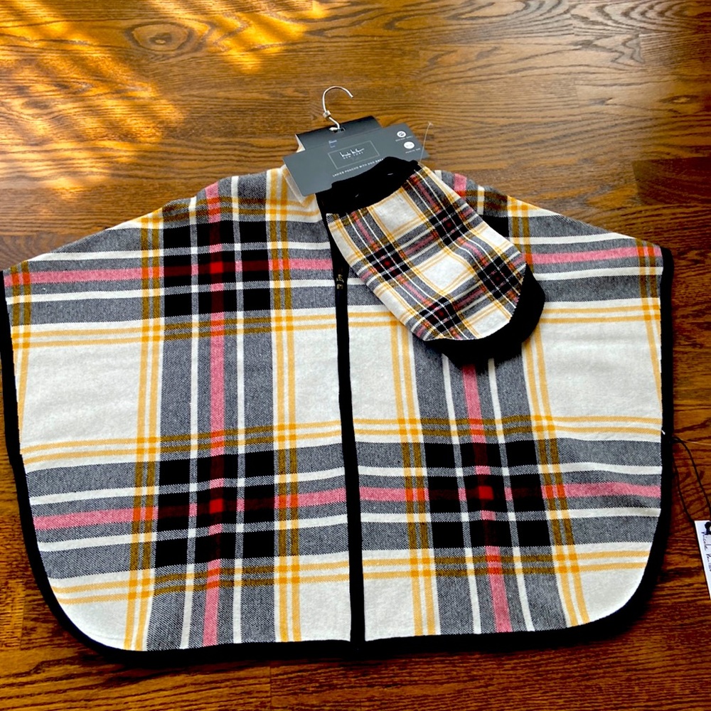 Ladies poncho with matching dog sweater